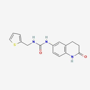 molecular formula C15H15N3O2S B2578484 1-(2-Oxo-1,2,3,4-tetrahydroquinolin-6-yl)-3-(thiophen-2-ylmethyl)urea CAS No. 1172055-94-5