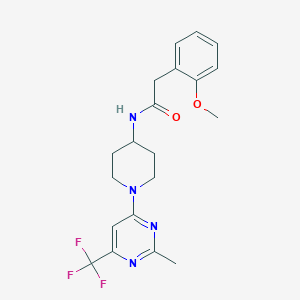 molecular formula C20H23F3N4O2 B2578491 2-(2-methoxyphenyl)-N-{1-[2-methyl-6-(trifluoromethyl)pyrimidin-4-yl]piperidin-4-yl}acetamide CAS No. 1775557-56-6
