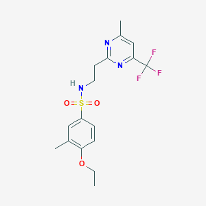 4-ethoxy-3-methyl-N-(2-(4-methyl-6-(trifluoromethyl)pyrimidin-2-yl)ethyl)benzenesulfonamide