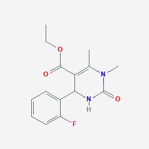 molecular formula C15H17FN2O3 B2578512 4-(2-氟苯基)-1,6-二甲基-2-氧代-1,2,3,4-四氢-5-嘧啶甲酸乙酯 CAS No. 313391-66-1