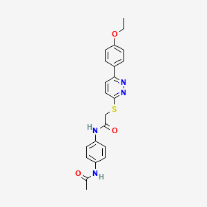 molecular formula C22H22N4O3S B2578517 N-(4-acetamidophenyl)-2-((6-(4-ethoxyphenyl)pyridazin-3-yl)thio)acetamide CAS No. 872689-15-1