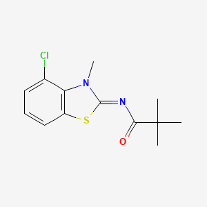 molecular formula C13H15ClN2OS B2578520 (Z)-N-(4-chloro-3-methylbenzo[d]thiazol-2(3H)-ylidene)pivalamide CAS No. 865543-90-4