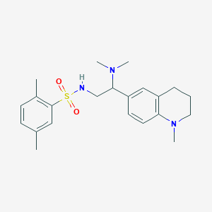 molecular formula C22H31N3O2S B2578521 N-(2-(dimethylamino)-2-(1-methyl-1,2,3,4-tetrahydroquinolin-6-yl)ethyl)-2,5-dimethylbenzenesulfonamide CAS No. 953987-41-2