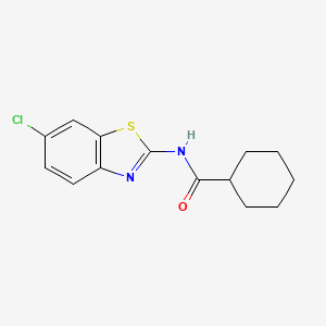 molecular formula C14H15ClN2OS B2578527 N-(6-chloro-1,3-benzothiazol-2-yl)cyclohexanecarboxamide CAS No. 258338-58-8