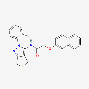 molecular formula C24H21N3O2S B2578530 2-(naphthalen-2-yloxy)-N-(2-(o-tolyl)-4,6-dihydro-2H-thieno[3,4-c]pyrazol-3-yl)acetamide CAS No. 476458-44-3
