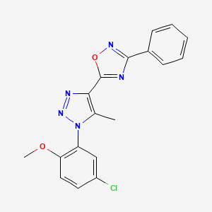 5-[1-(5-chloro-2-methoxyphenyl)-5-methyl-1H-1,2,3-triazol-4-yl]-3-phenyl-1,2,4-oxadiazole