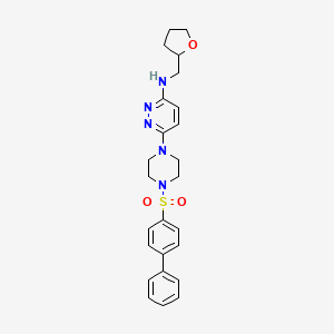 molecular formula C25H29N5O3S B2578551 6-(4-([1,1'-biphenyl]-4-ylsulfonyl)piperazin-1-yl)-N-((tetrahydrofuran-2-yl)methyl)pyridazin-3-amine CAS No. 899994-85-5