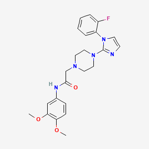 N-(3,4-dimethoxyphenyl)-2-(4-(1-(2-fluorophenyl)-1H-imidazol-2-yl)piperazin-1-yl)acetamide