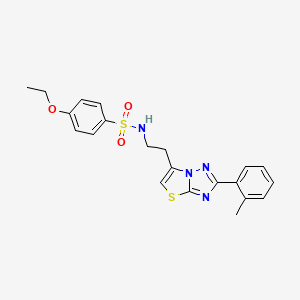4-ethoxy-N-(2-(2-(o-tolyl)thiazolo[3,2-b][1,2,4]triazol-6-yl)ethyl)benzenesulfonamide