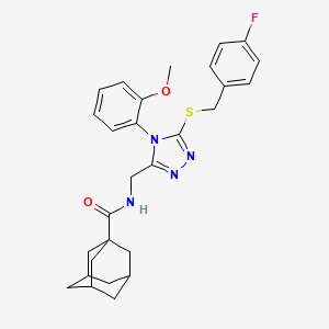N-[[5-[(4-fluorophenyl)methylsulfanyl]-4-(2-methoxyphenyl)-1,2,4-triazol-3-yl]methyl]adamantane-1-carboxamide