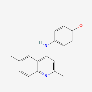 molecular formula C18H19ClN2O B2578556 N-(4-methoxyphenyl)-2,6-dimethylquinolin-4-amine CAS No. 332165-38-5