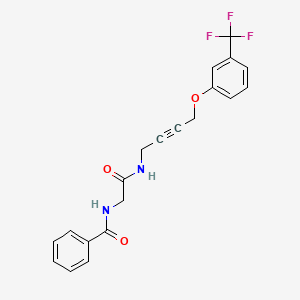 N-(2-oxo-2-((4-(3-(trifluoromethyl)phenoxy)but-2-yn-1-yl)amino)ethyl)benzamide