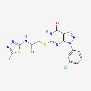 2-((1-(3-chlorophenyl)-4-hydroxy-1H-pyrazolo[3,4-d]pyrimidin-6-yl)thio)-N-(5-methyl-1,3,4-thiadiazol-2-yl)acetamide