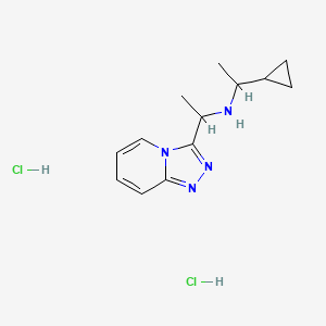 molecular formula C13H20Cl2N4 B2578566 (1-Cyclopropylethyl)(1-{[1,2,4]triazolo[4,3-a]pyridin-3-yl}ethyl)amine dihydrochloride CAS No. 1258650-23-5