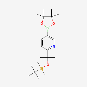 molecular formula C20H36BNO3Si B2578570 6-(2-((tert-Butyldimethylsilyl)oxy)propan-2-yl)pyridine-3-boronic acid pinacol ester CAS No. 1093878-52-4