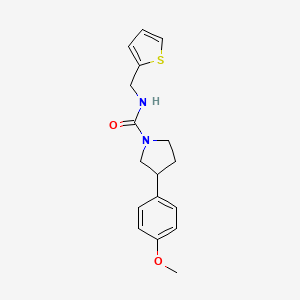 molecular formula C17H20N2O2S B2578574 3-(4-methoxyphenyl)-N-(thiophen-2-ylmethyl)pyrrolidine-1-carboxamide CAS No. 1210213-44-7