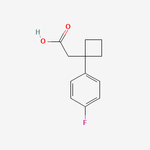 molecular formula C12H13FO2 B2578589 2-[1-(4-Fluorophenyl)cyclobutyl]acetic acid CAS No. 1358805-13-6