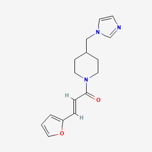 molecular formula C16H19N3O2 B2578601 (E)-1-(4-((1H-imidazol-1-yl)methyl)piperidin-1-yl)-3-(furan-2-yl)prop-2-en-1-one CAS No. 1396892-90-2
