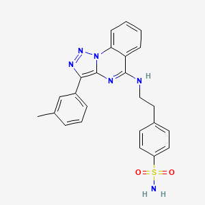 4-(2-{[3-(3-Methylphenyl)-[1,2,3]triazolo[1,5-a]quinazolin-5-yl]amino}ethyl)benzene-1-sulfonamide
