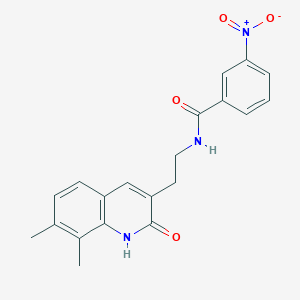 molecular formula C20H19N3O4 B2578624 N-[2-(7,8-二甲基-2-氧代-1H-喹啉-3-基)乙基]-3-硝基苯甲酰胺 CAS No. 851407-49-3