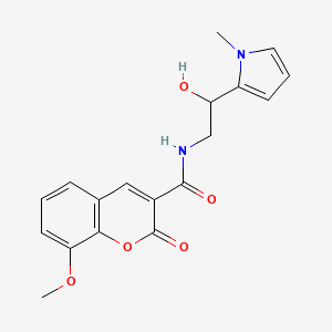 molecular formula C18H18N2O5 B2578639 N-(2-羟基-2-(1-甲基-1H-吡咯-2-基)乙基)-8-甲氧基-2-氧代-2H-色烯-3-甲酰胺 CAS No. 1396845-45-6