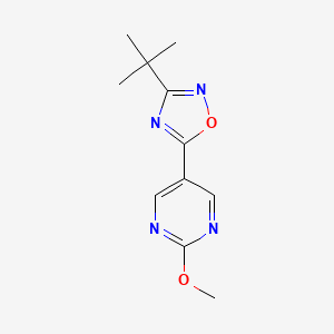 molecular formula C11H14N4O2 B2578646 3-(Tert-butyl)-5-(2-methoxypyrimidin-5-yl)-1,2,4-oxadiazole CAS No. 2034329-61-6