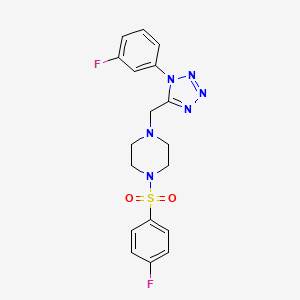 molecular formula C18H18F2N6O2S B2578666 1-((1-(3-fluorophenyl)-1H-tetrazol-5-yl)methyl)-4-((4-fluorophenyl)sulfonyl)piperazine CAS No. 1021227-54-2