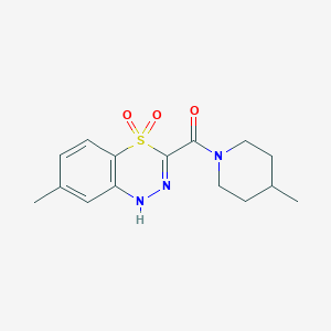 molecular formula C15H19N3O3S B2578671 7-methyl-3-[(4-methylpiperidin-1-yl)carbonyl]-1H-4,1,2-benzothiadiazine 4,4-dioxide CAS No. 1474056-83-1