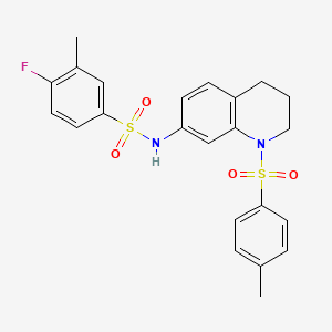 4-fluoro-3-methyl-N-(1-tosyl-1,2,3,4-tetrahydroquinolin-7-yl)benzenesulfonamide