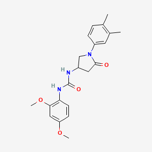 molecular formula C21H25N3O4 B2578680 1-(2,4-Dimethoxyphenyl)-3-[1-(3,4-dimethylphenyl)-5-oxopyrrolidin-3-yl]urea CAS No. 894007-82-0