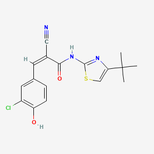 molecular formula C17H16ClN3O2S B2578681 (Z)-N-(4-叔丁基-1,3-噻唑-2-基)-3-(3-氯-4-羟基苯基)-2-氰基丙-2-烯酰胺 CAS No. 1356817-25-8