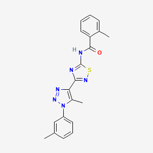 2-methyl-N-{3-[5-methyl-1-(3-methylphenyl)-1H-1,2,3-triazol-4-yl]-1,2,4-thiadiazol-5-yl}benzamide
