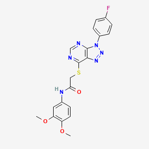 molecular formula C20H17FN6O3S B2578699 N-(3,4-dimethoxyphenyl)-2-((3-(4-fluorophenyl)-3H-[1,2,3]triazolo[4,5-d]pyrimidin-7-yl)thio)acetamide CAS No. 863460-12-2