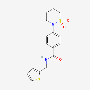 molecular formula C16H18N2O3S2 B2578710 4-(1,1-dioxothiazinan-2-yl)-N-(thiophen-2-ylmethyl)benzamide CAS No. 899756-67-3