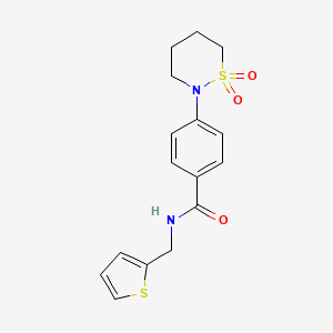 molecular formula C16H18N2O3S2 B2578710 4-(1,1-二氧噻嗪-2-基)-N-(噻吩-2-基甲基)苯甲酰胺 CAS No. 899756-67-3