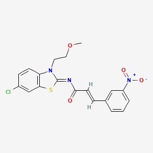 molecular formula C19H16ClN3O4S B2578729 (2E,NZ)-N-(6-chloro-3-(2-methoxyethyl)benzo[d]thiazol-2(3H)-ylidene)-3-(3-nitrophenyl)acrylamide CAS No. 864975-74-6