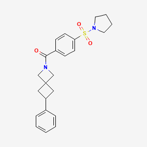 molecular formula C23H26N2O3S B2578737 (6-Phenyl-2-azaspiro[3.3]heptan-2-yl)-(4-pyrrolidin-1-ylsulfonylphenyl)methanone CAS No. 2379996-22-0