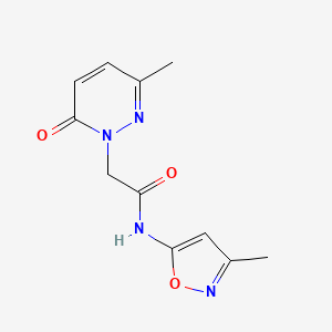 molecular formula C11H12N4O3 B2578749 2-(3-methyl-6-oxopyridazin-1(6H)-yl)-N-(3-methylisoxazol-5-yl)acetamide CAS No. 1235355-92-6