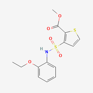 molecular formula C14H15NO5S2 B2578755 3-[(2-乙氧苯基)磺酰基]噻吩-2-甲酸甲酯 CAS No. 895261-60-6