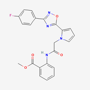 molecular formula C22H17FN4O4 B2578757 methyl 2-[({2-[3-(4-fluorophenyl)-1,2,4-oxadiazol-5-yl]-1H-pyrrol-1-yl}acetyl)amino]benzoate CAS No. 1260988-42-8