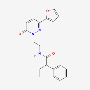 molecular formula C20H21N3O3 B2578763 N-(2-(3-(furan-2-yl)-6-oxopyridazin-1(6H)-yl)ethyl)-2-phenylbutanamide CAS No. 954031-89-1