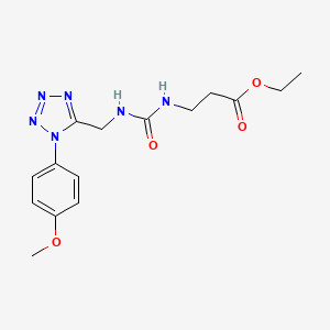 molecular formula C15H20N6O4 B2578769 3-(3-((1-(4-甲氧基苯基)-1H-四唑-5-基)甲基)脲基)丙酸乙酯 CAS No. 941964-75-6