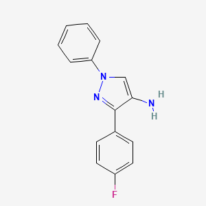 molecular formula C15H12FN3 B2578770 3-(4-Fluorophenyl)-1-phenylpyrazol-4-amine CAS No. 873584-59-9