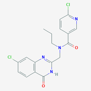 molecular formula C18H16Cl2N4O2 B2578772 6-Chloro-N-[(7-chloro-4-oxo-3H-quinazolin-2-YL)methyl]-N-propylpyridine-3-carboxamide CAS No. 1110886-48-0