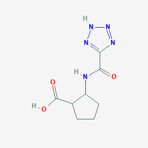 molecular formula C8H11N5O3 B2578773 2-(1H-1,2,3,4-四唑-5-酰胺)环戊烷-1-羧酸 CAS No. 1538359-40-8