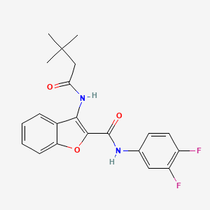 molecular formula C21H20F2N2O3 B2578787 N-(3,4-difluorophenyl)-3-(3,3-dimethylbutanamido)benzofuran-2-carboxamide CAS No. 888443-40-1