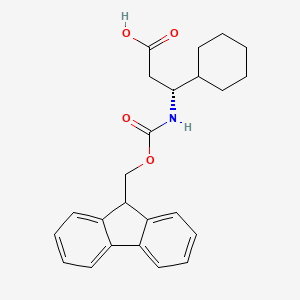 molecular formula C24H27NO4 B2578792 (R)-3-Cyclohexyl-3-(9H-fluoren-9-ylmethoxycarbonylamino)-propionic acid CAS No. 1260616-10-1