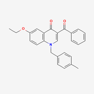 molecular formula C26H23NO3 B2578793 3-Benzoyl-6-ethoxy-1-[(4-methylphenyl)methyl]-1,4-dihydroquinolin-4-one CAS No. 902624-03-7