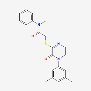 molecular formula C21H21N3O2S B2578796 2-[4-(3,5-dimethylphenyl)-3-oxopyrazin-2-yl]sulfanyl-N-methyl-N-phenylacetamide CAS No. 895109-48-5