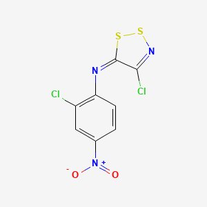 molecular formula C8H3Cl2N3O2S2 B2578800 4-chloro-N-(2-chloro-4-nitrophenyl)dithiazol-5-imine CAS No. 303145-95-1